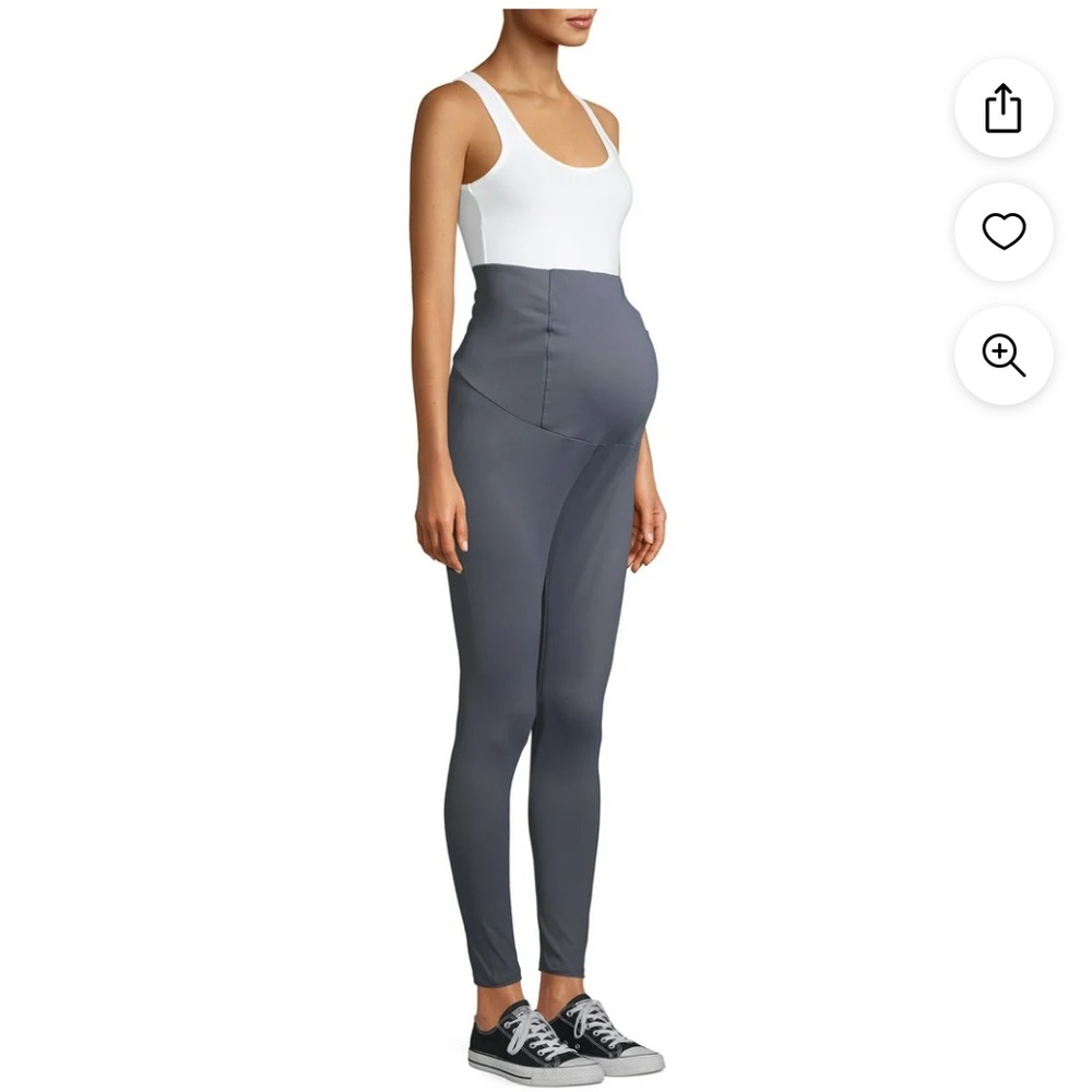NWT Time and Tru Women's Maternity Active Leggings with Ruching in Size S